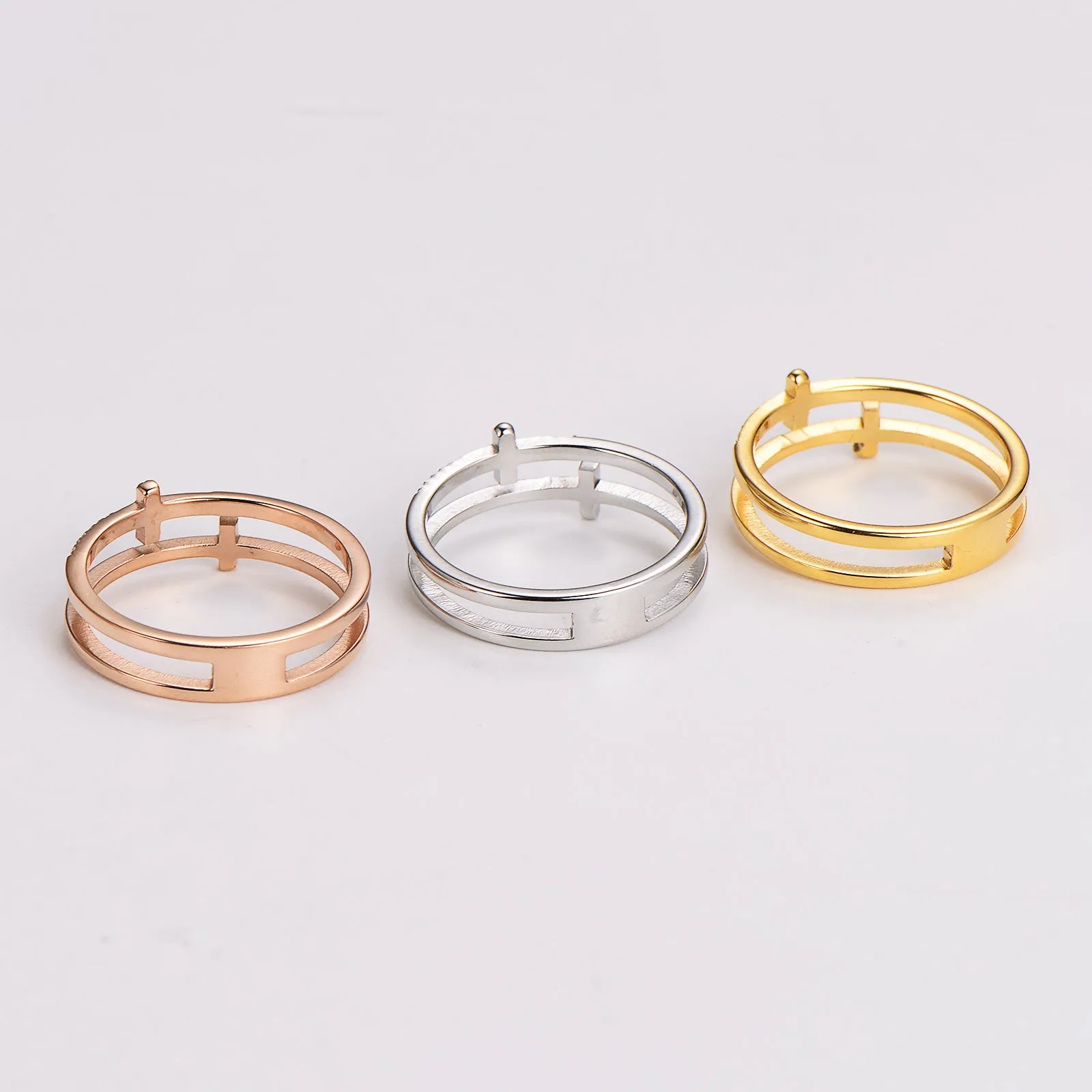 Minimalist Circle Stainless Steel Electroplating Rings