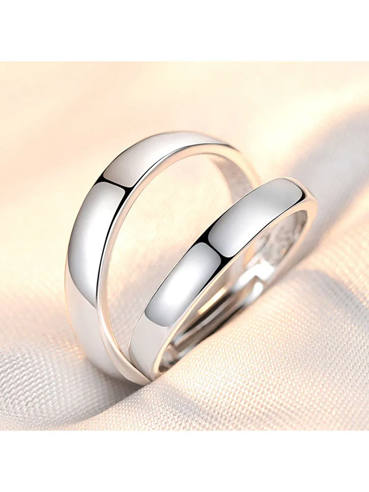 Minimalist Couple Plain Rings