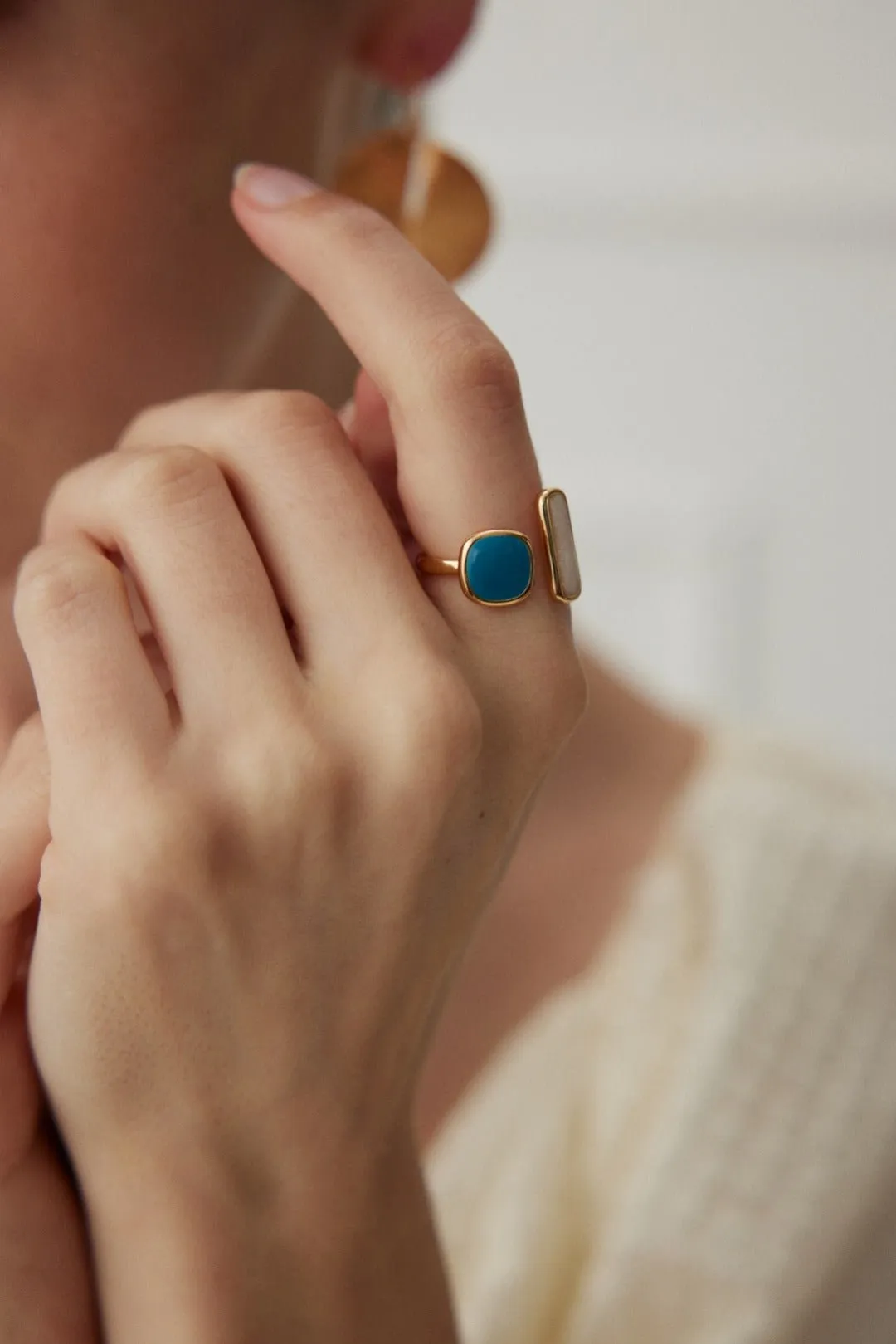 Minimalist Enamel Glaze Open Ring