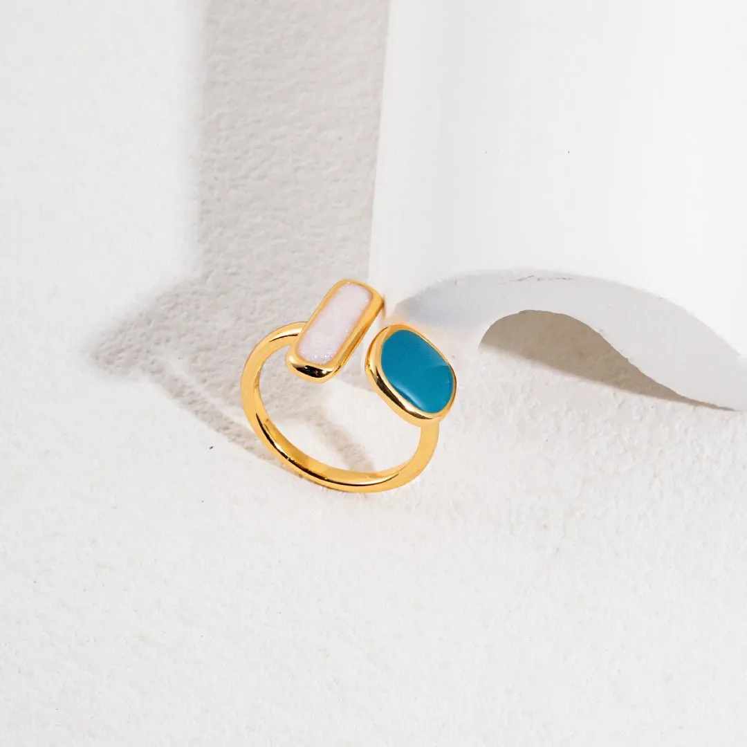 Minimalist Enamel Glaze Open Ring