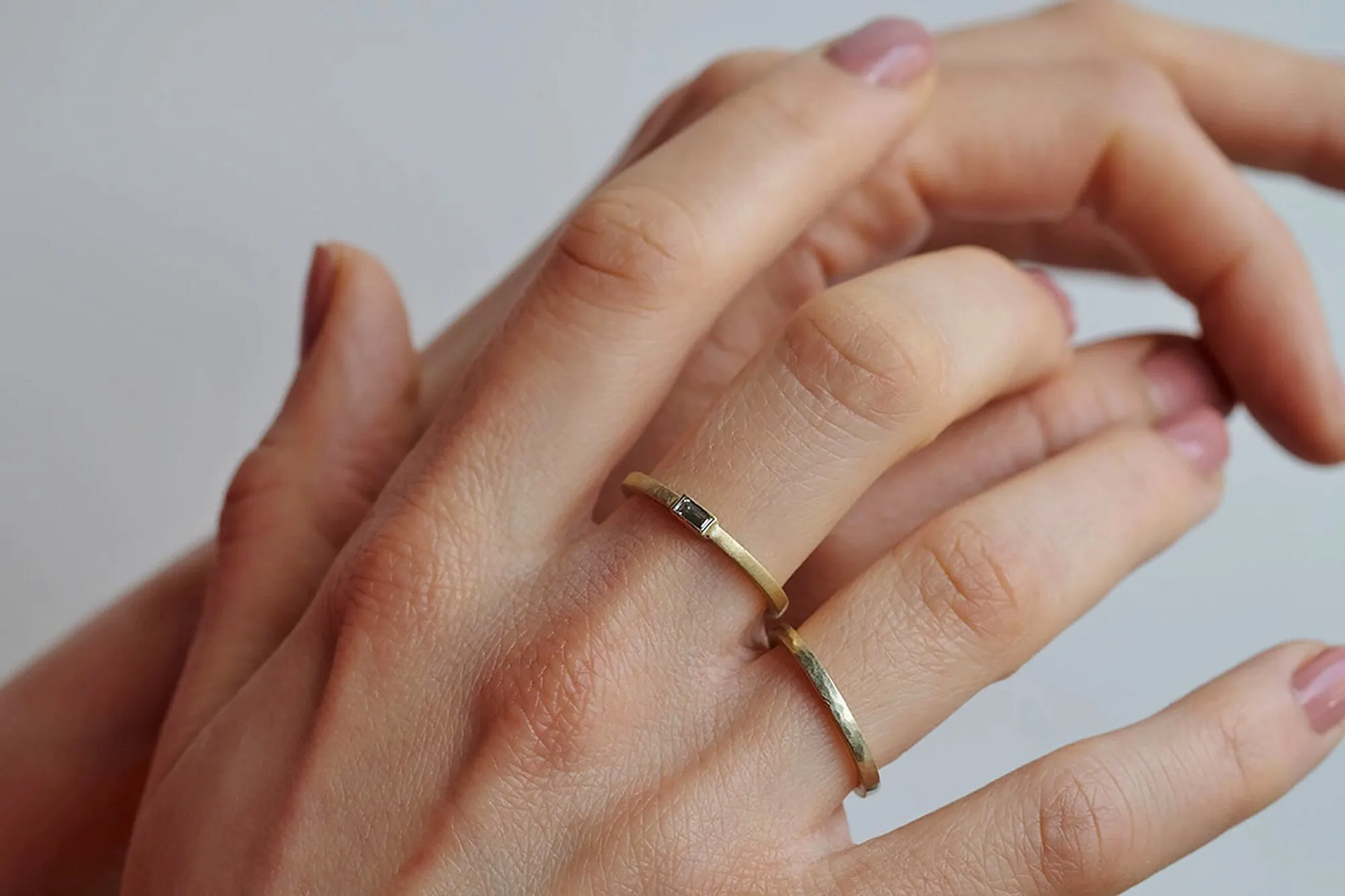 Minimalist Hammered Gold Ring