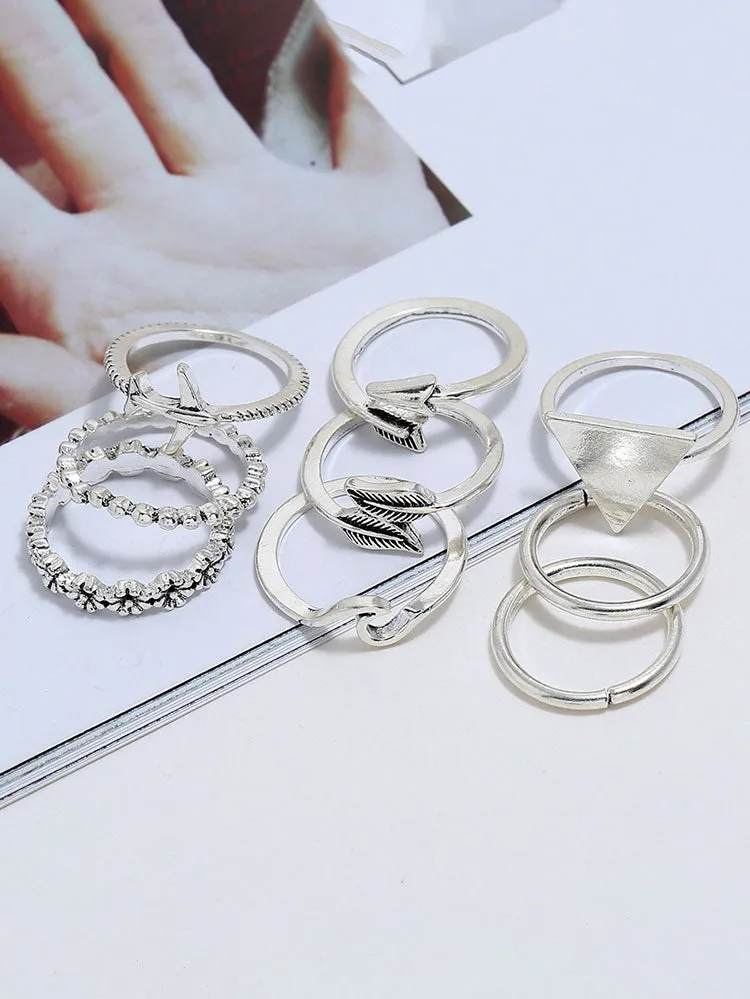 Minimalist Joint Knuckle Geometric Rings Sets