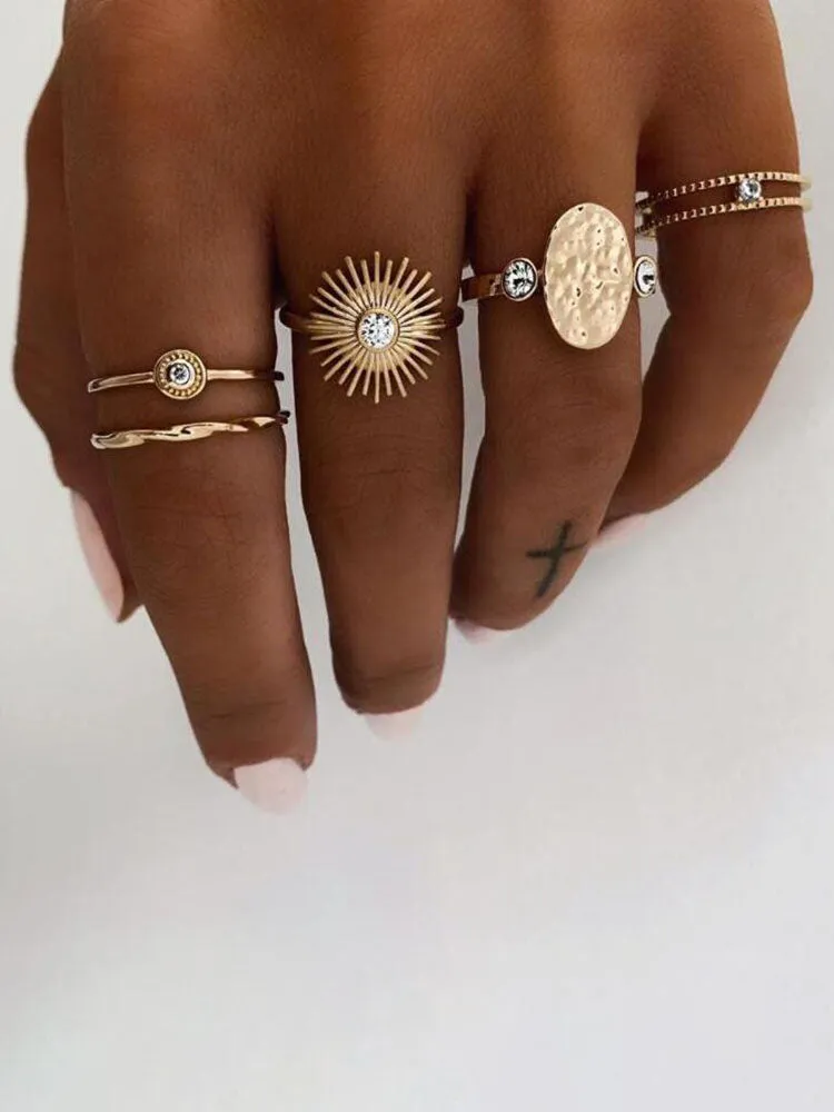 Minimalist Joint Knuckle Geometric Rings Sets