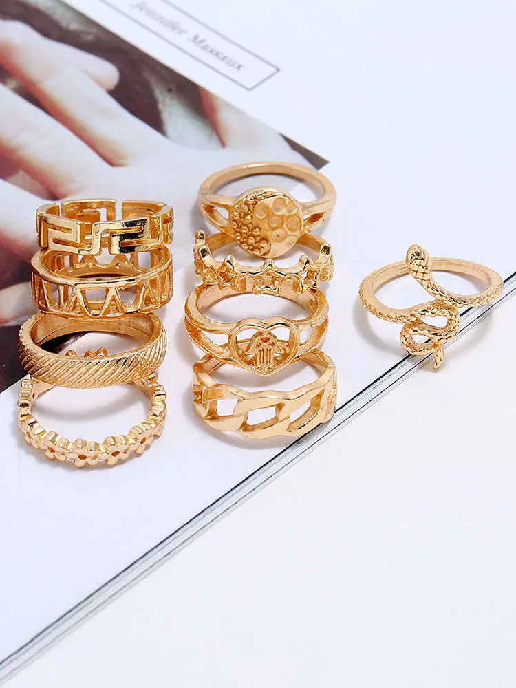 Minimalist Joint Knuckle Geometric Rings Sets