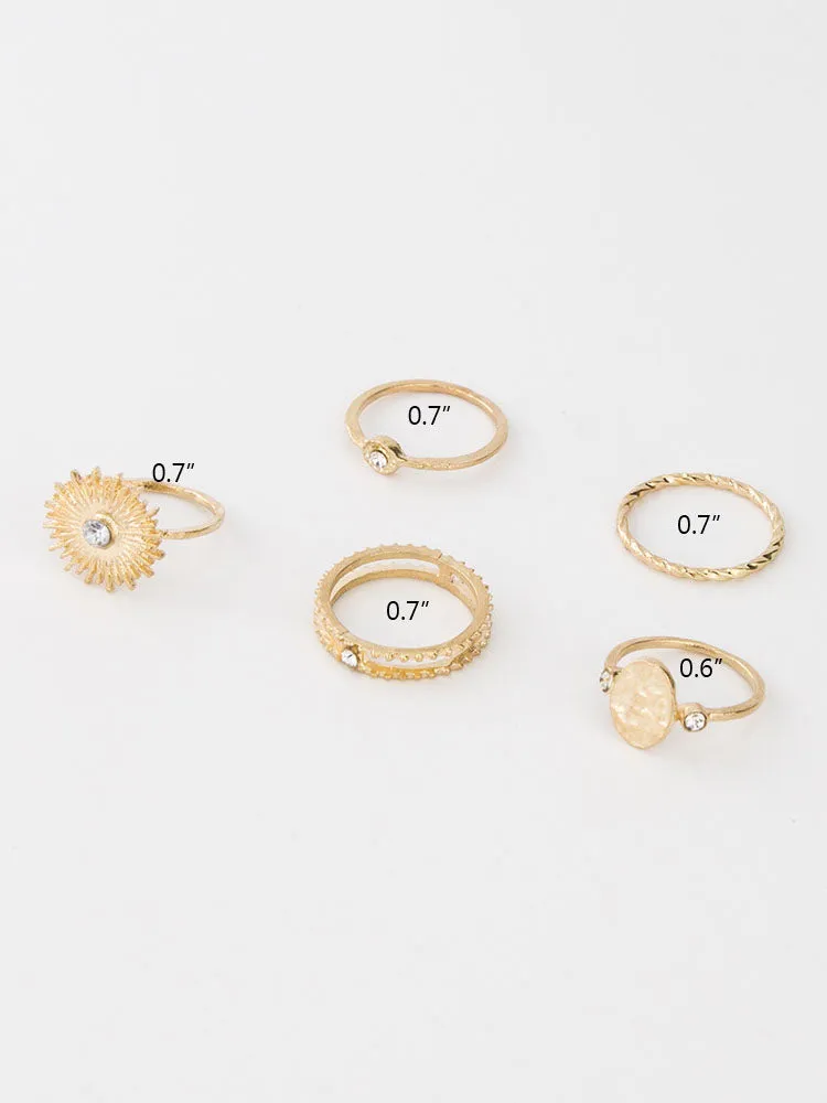 Minimalist Joint Knuckle Geometric Rings Sets