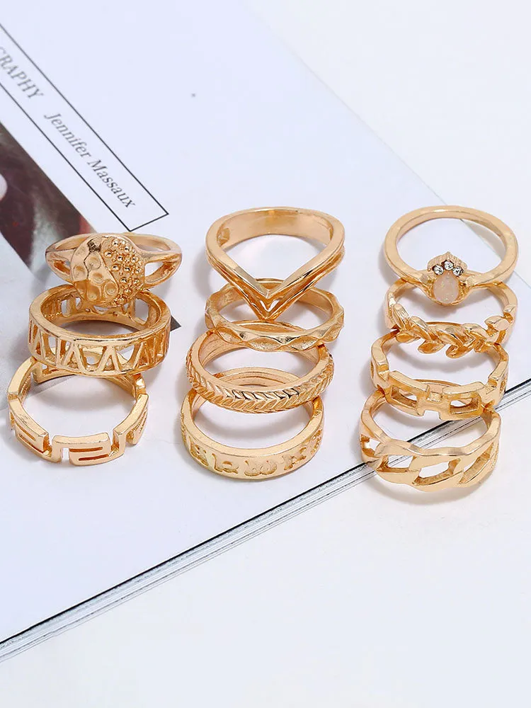 Minimalist Joint Knuckle Geometric Rings Sets