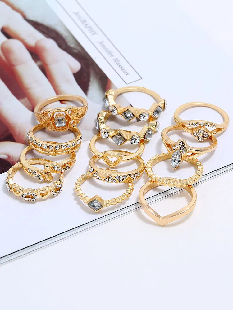 Minimalist Joint Knuckle Geometric Rings Sets