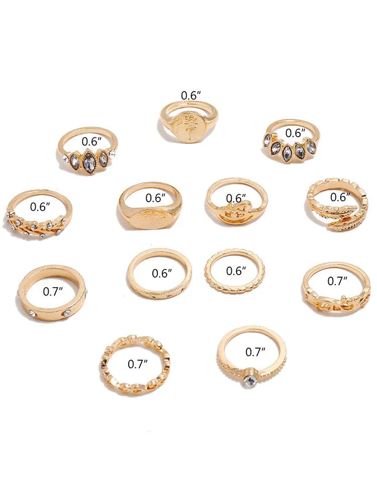 Minimalist Joint Knuckle Geometric Rings Sets