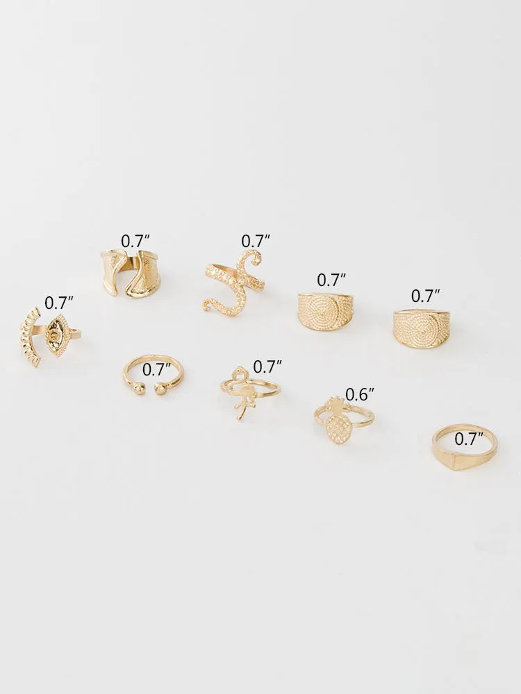 Minimalist Joint Knuckle Geometric Rings Sets