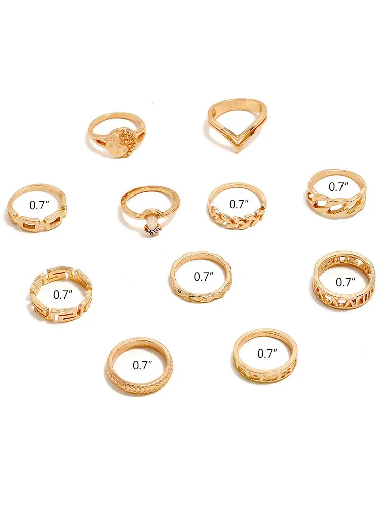 Minimalist Joint Knuckle Geometric Rings Sets