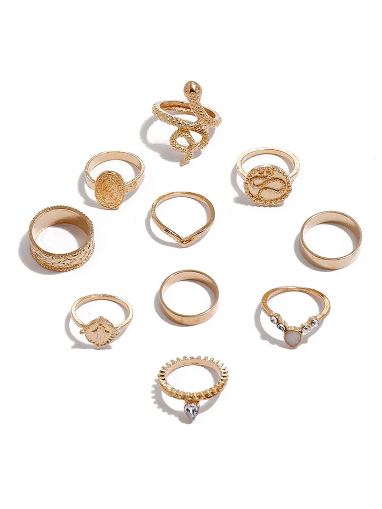 Minimalist Joint Knuckle Geometric Rings Sets