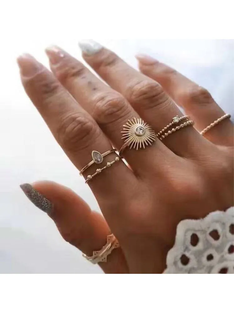 Minimalist Joint Knuckle Geometric Rings Sets