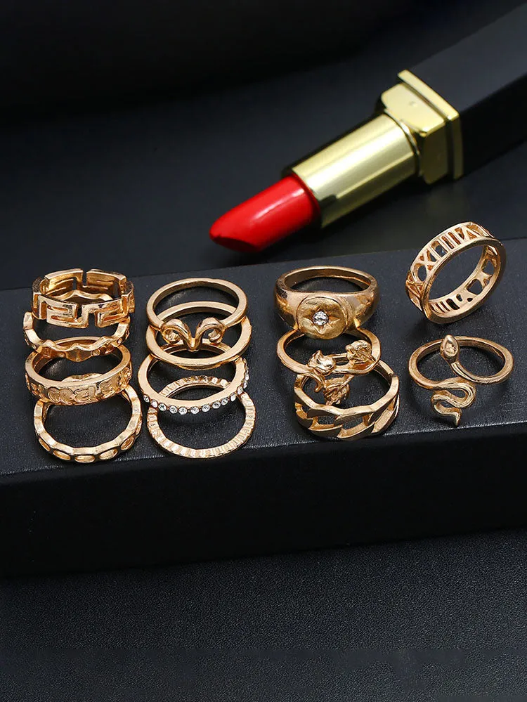 Minimalist Joint Knuckle Geometric Rings Sets