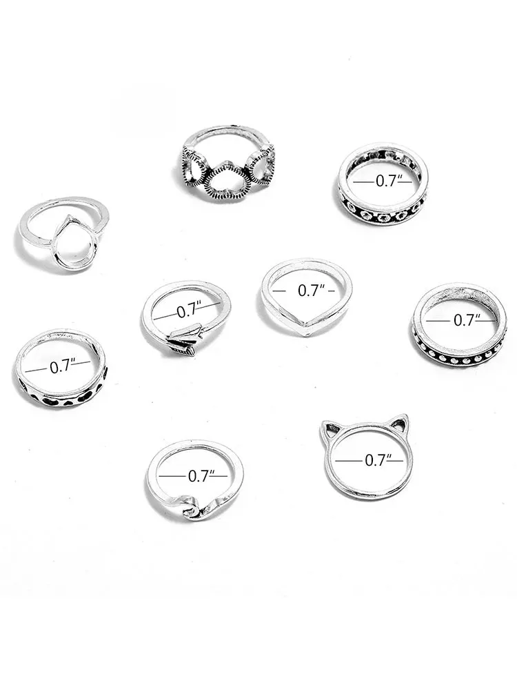 Minimalist Joint Knuckle Geometric Rings Sets