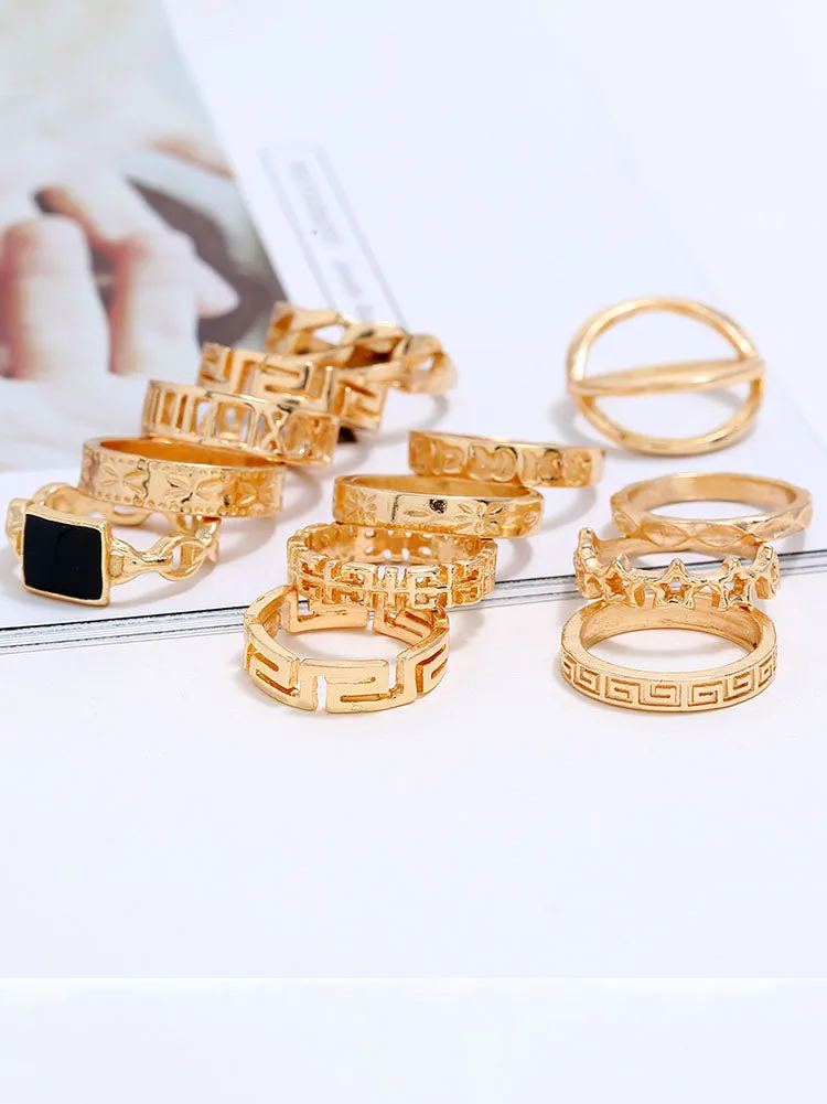 Minimalist Joint Knuckle Geometric Rings Sets