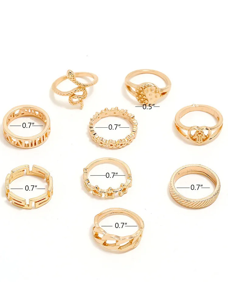 Minimalist Joint Knuckle Geometric Rings Sets