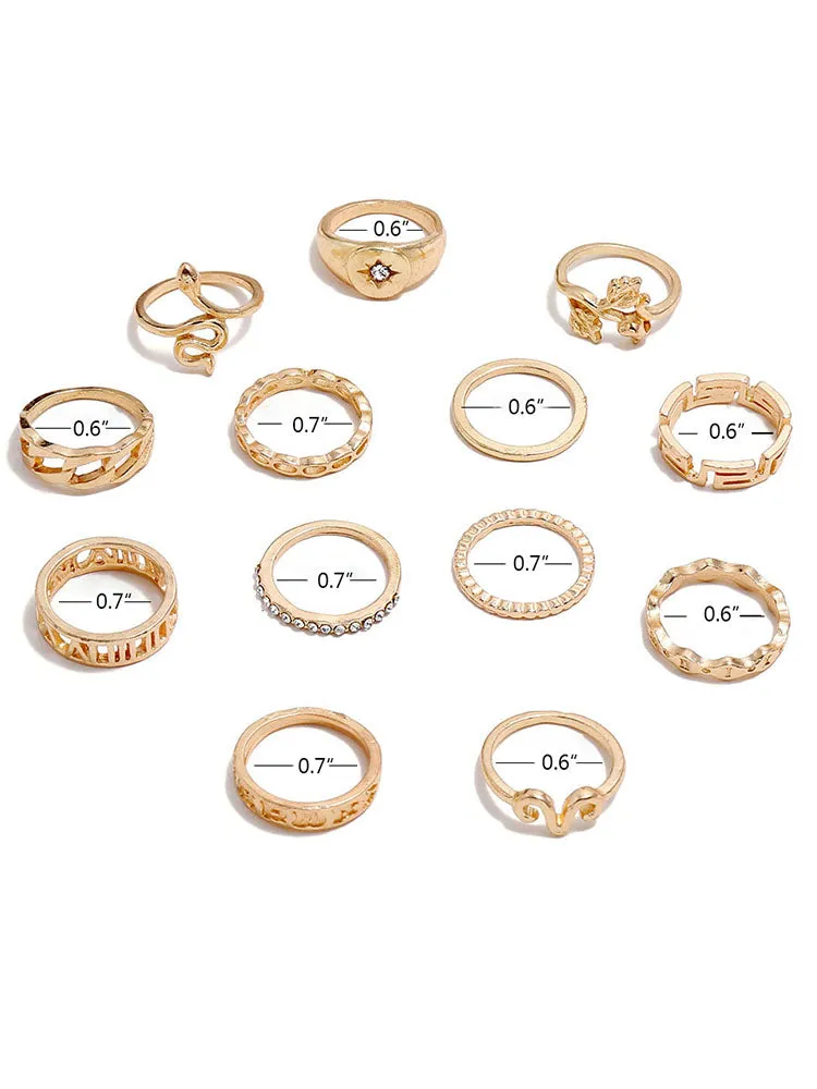 Minimalist Joint Knuckle Geometric Rings Sets