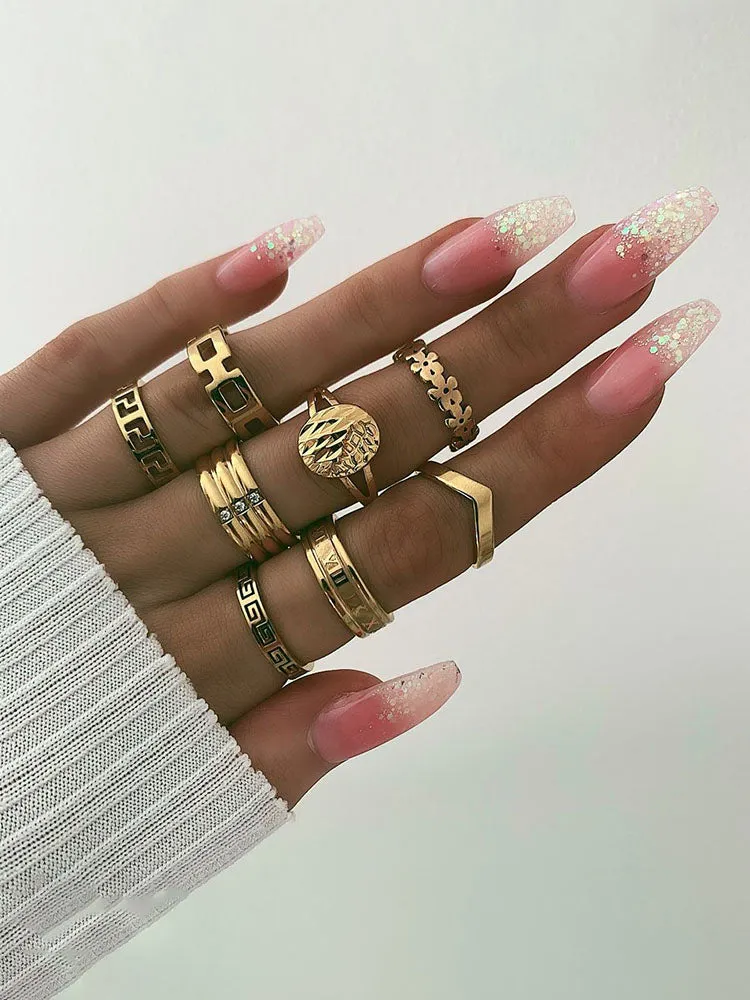 Minimalist Joint Knuckle Geometric Rings Sets