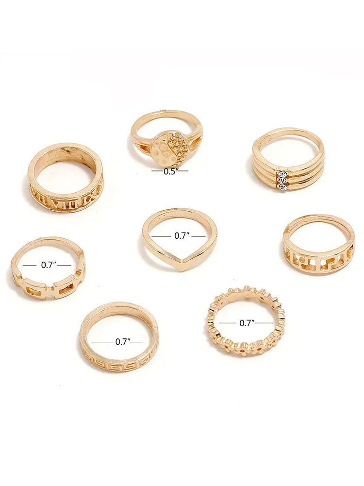 Minimalist Joint Knuckle Geometric Rings Sets