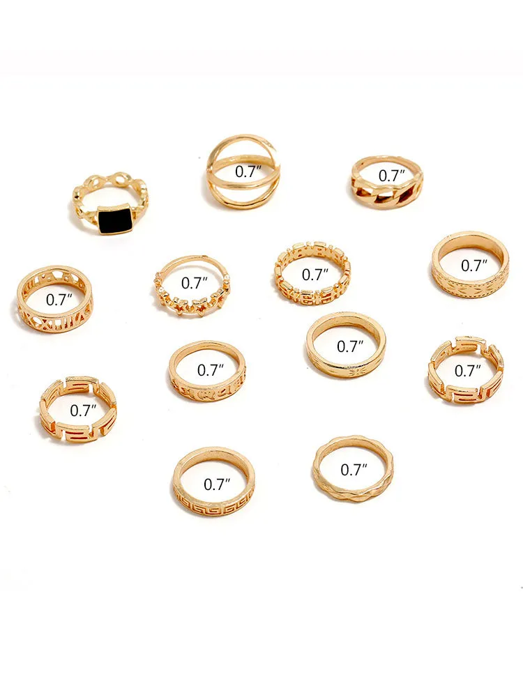 Minimalist Joint Knuckle Geometric Rings Sets