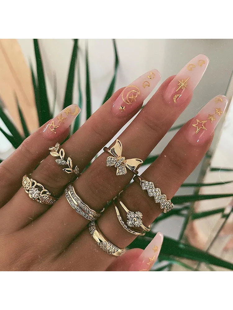 Minimalist Joint Knuckle Geometric Rings Sets