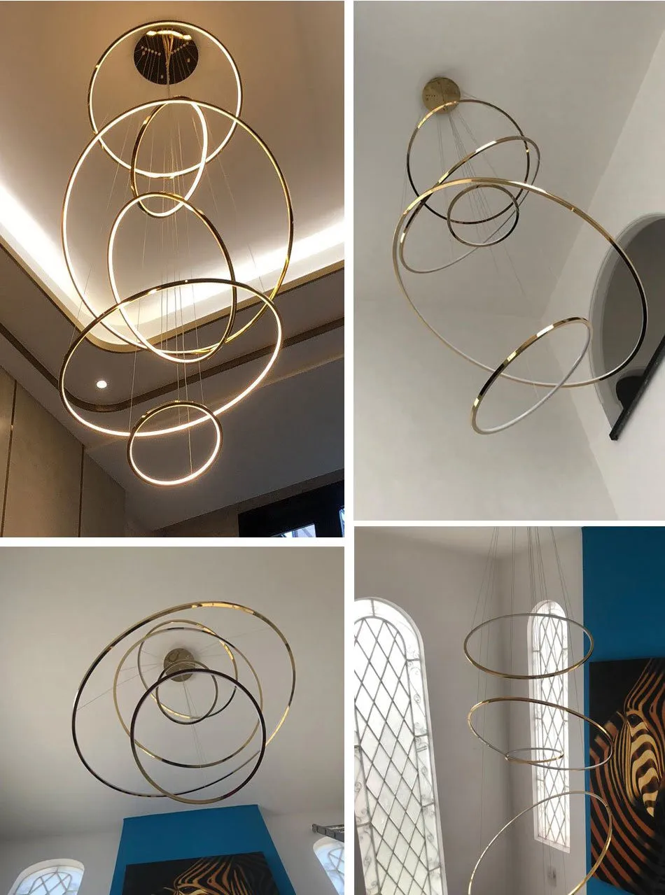 Minimalist LED Light Rings Chandelier