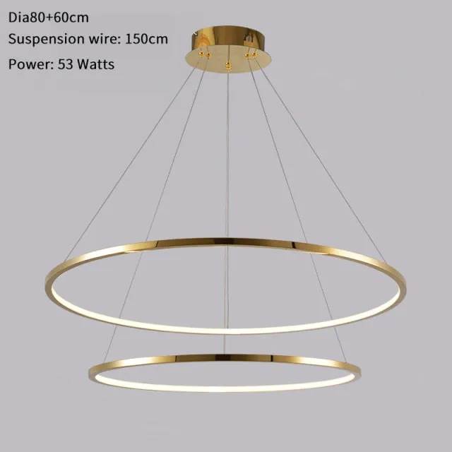 Minimalist LED Light Rings Chandelier