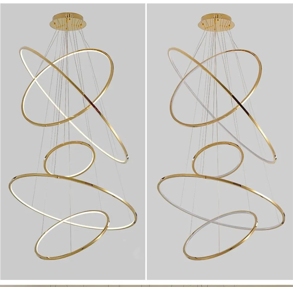 Minimalist LED Light Rings Chandelier