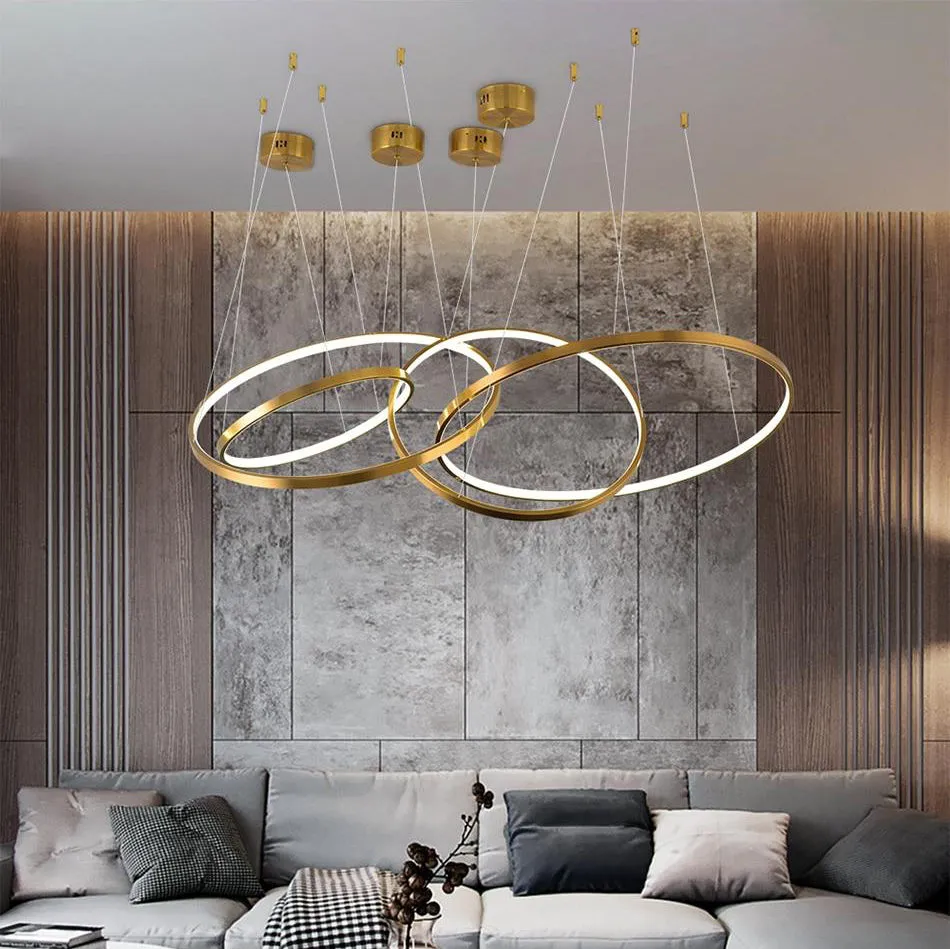 Minimalist LED Light Rings Chandelier