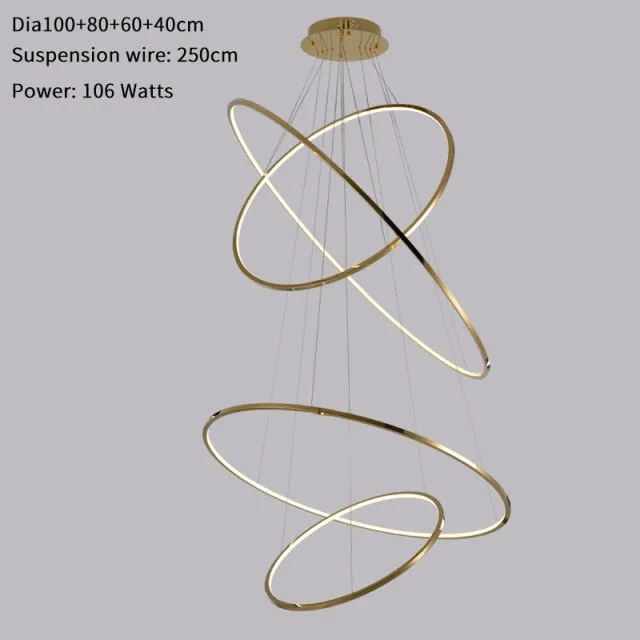 Minimalist LED Light Rings Chandelier