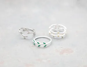 Minimalist Silver Vine Rings