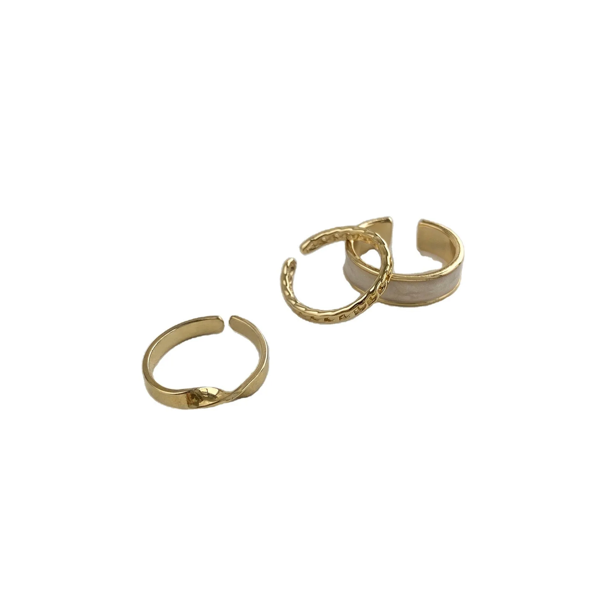 Minimalist Women Circle Geometric Metal Electroplating Rings