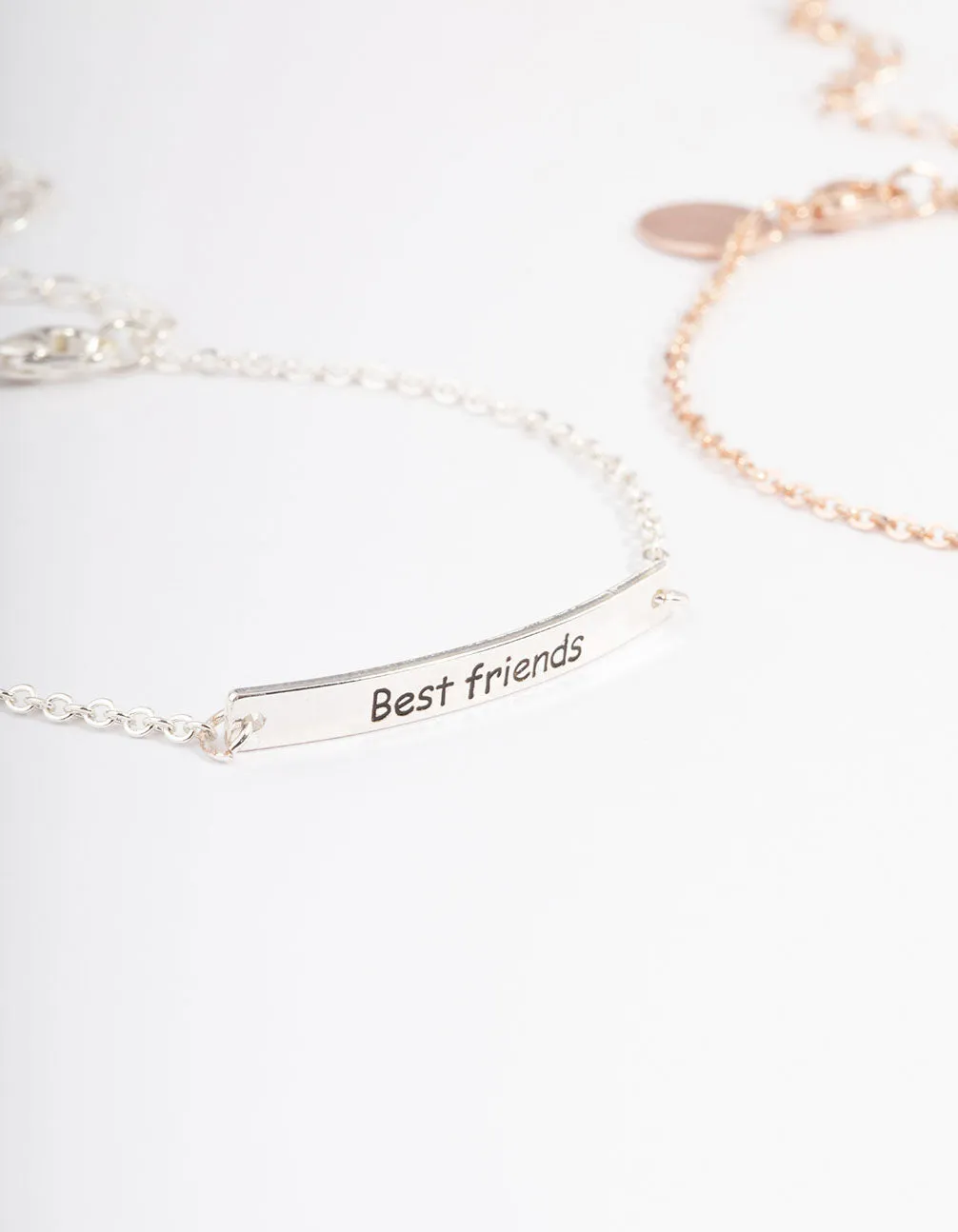 Mixed Metal Best Friend Bar Bracelet Pack