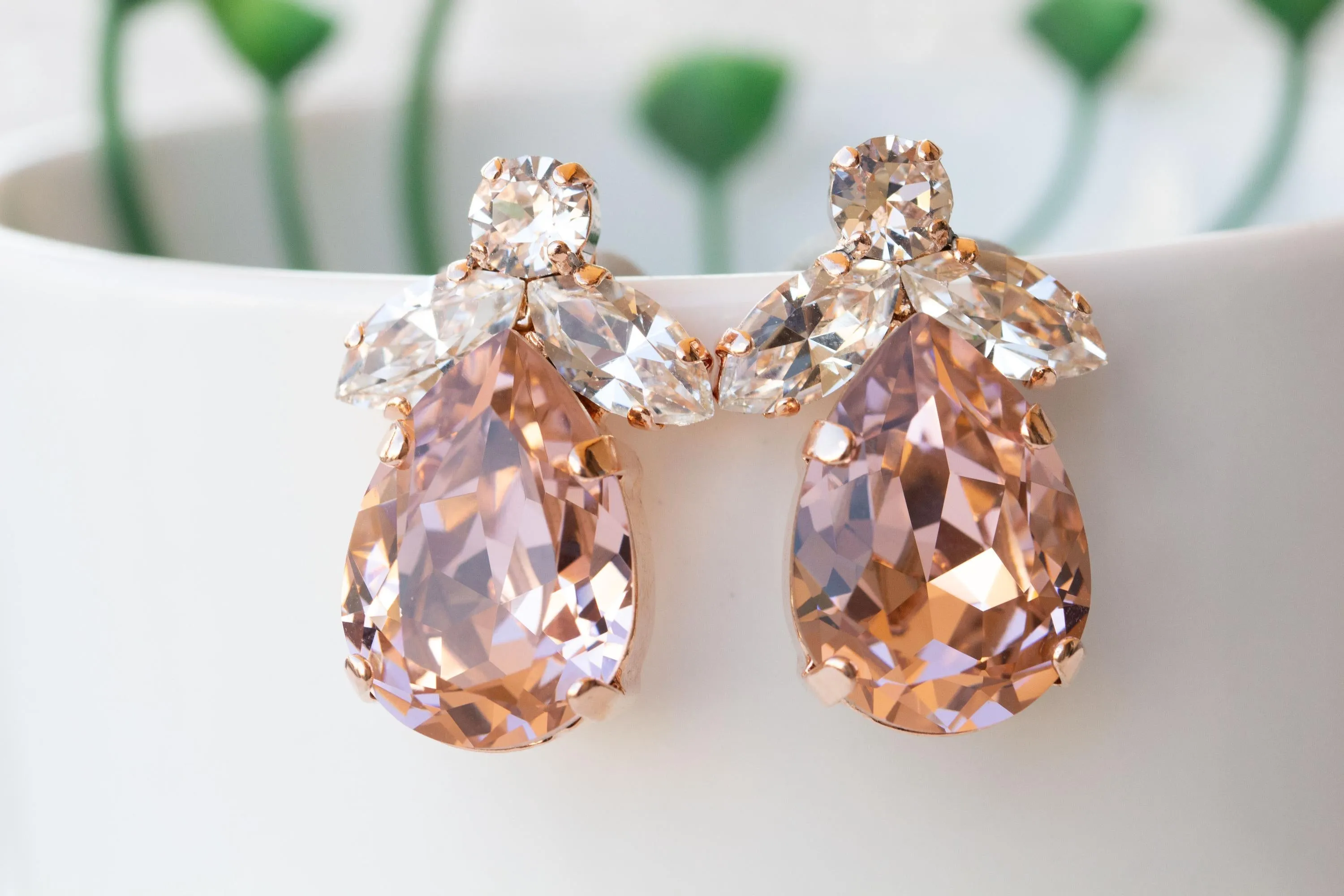 MORGANITE CRYSTALS EARRINGS