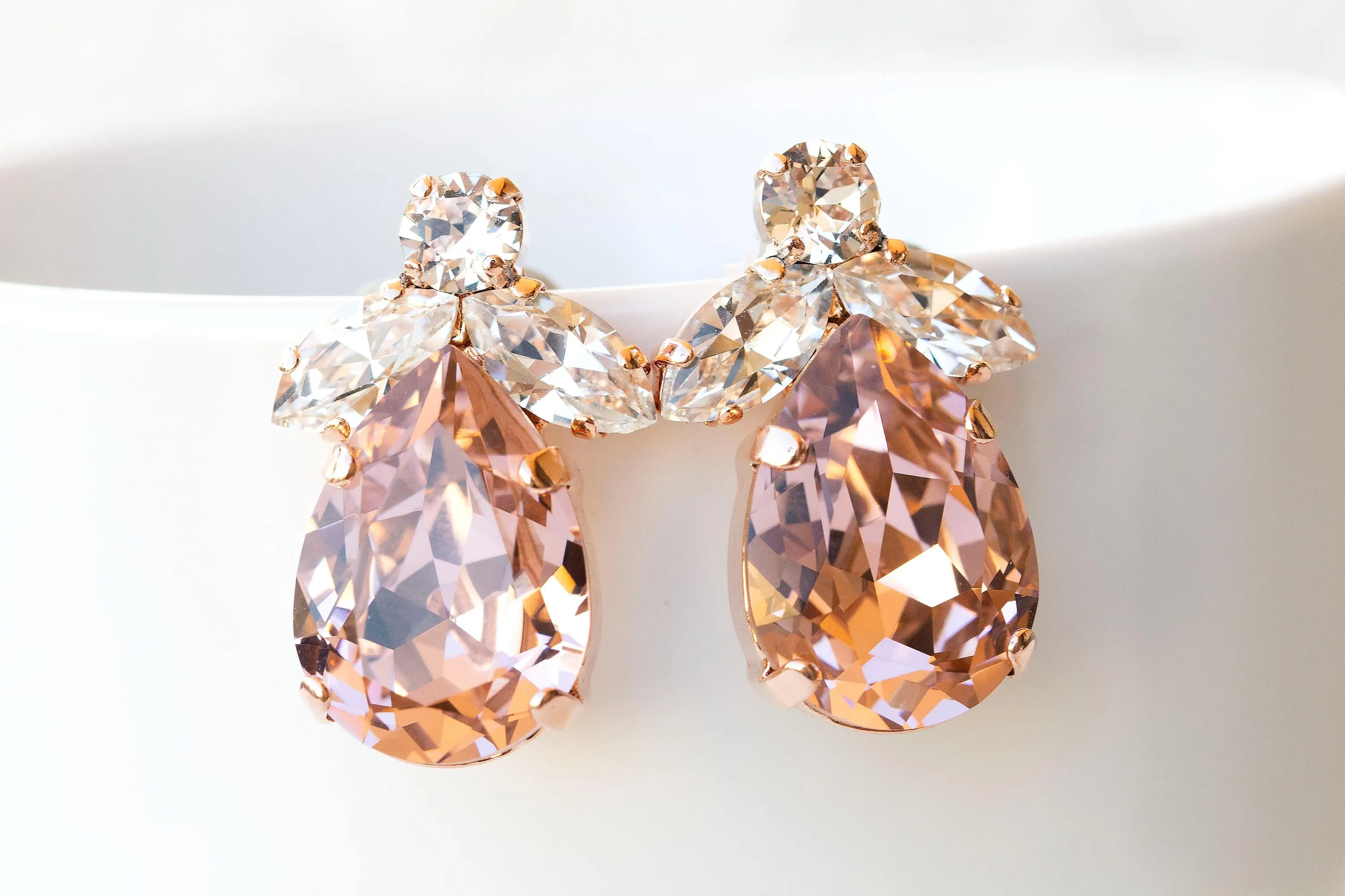 MORGANITE CRYSTALS EARRINGS