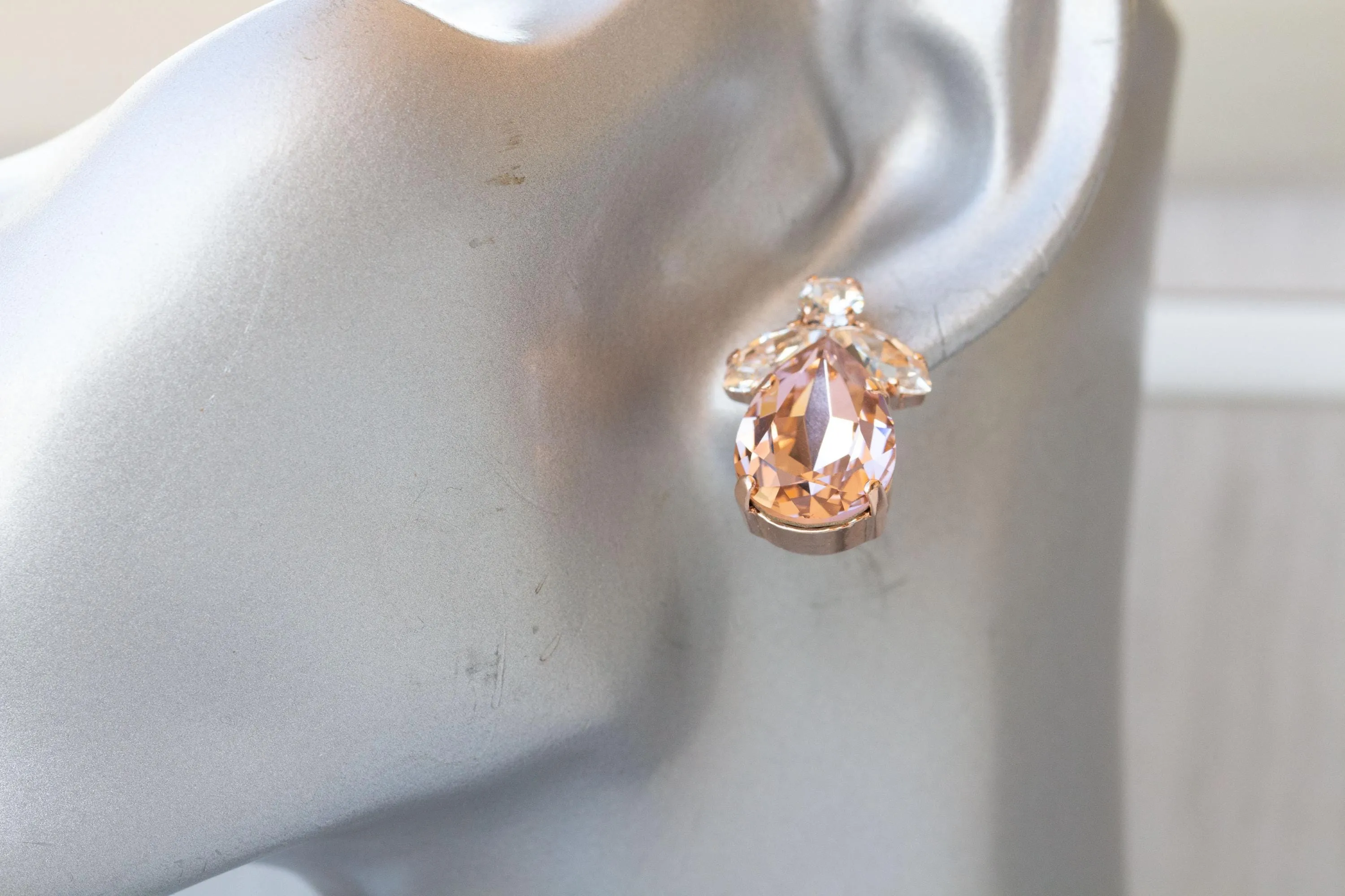 MORGANITE CRYSTALS EARRINGS