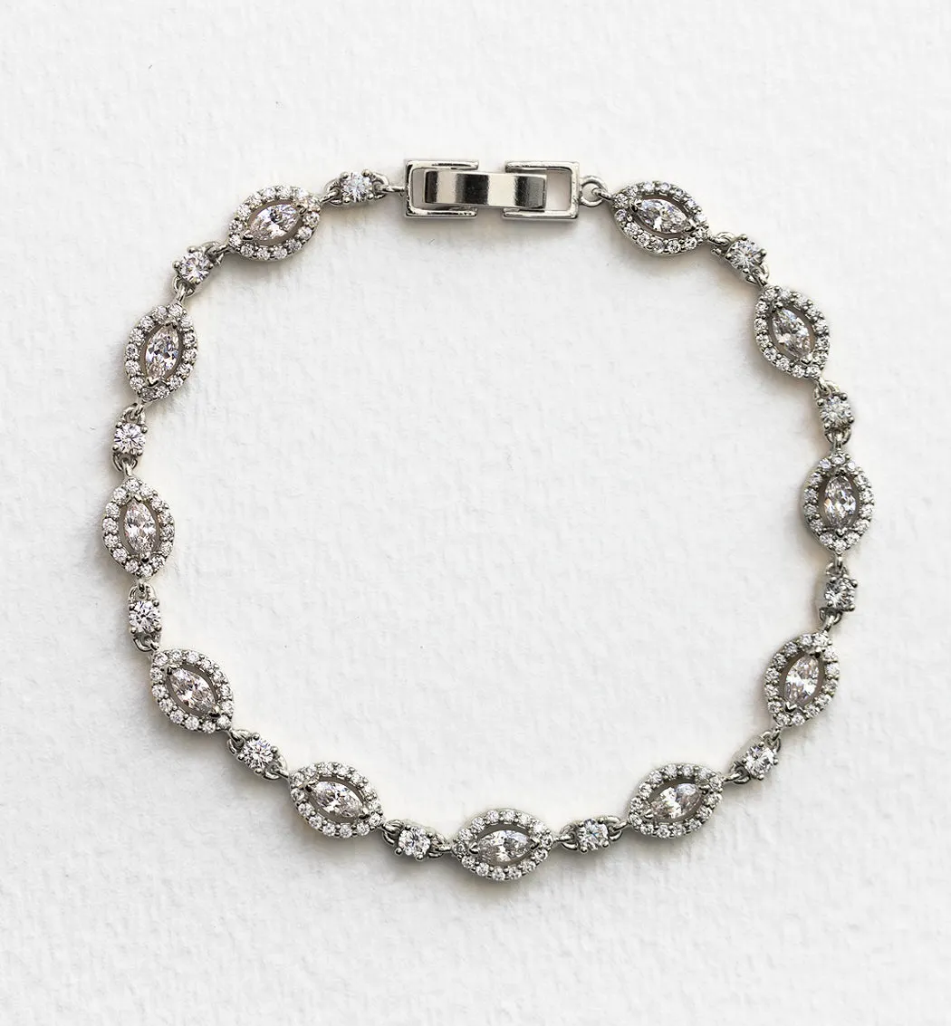 Mosaic Crystal & Daisy Marquise Tennis Bracelets