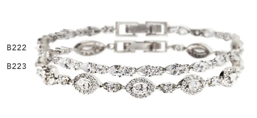 Mosaic Crystal & Daisy Marquise Tennis Bracelets