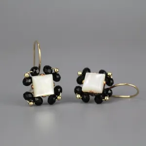 Mother of Pearl Onyx Victoria Earrings