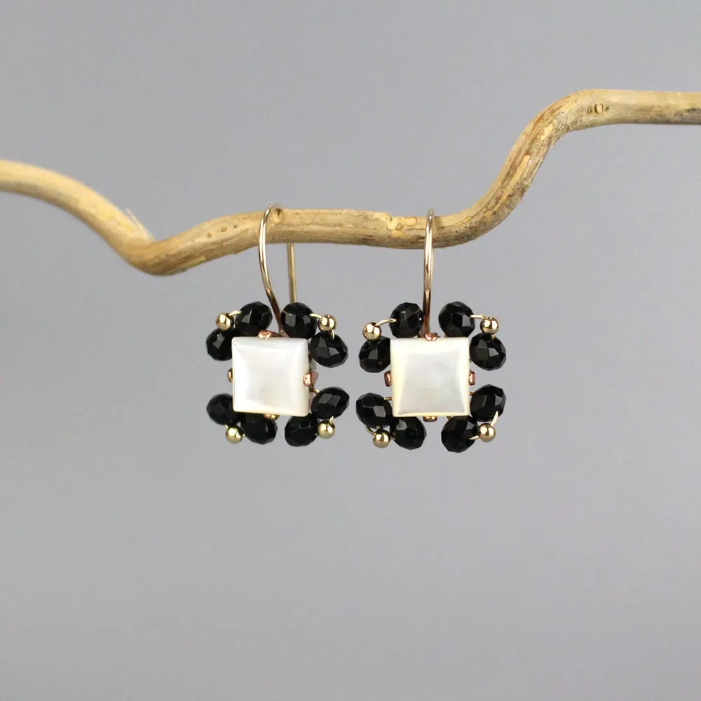 Mother of Pearl Onyx Victoria Earrings