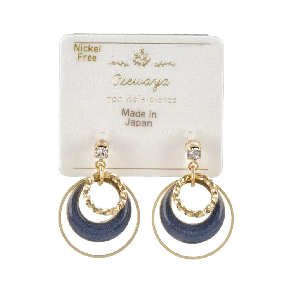 Multi Circle Invisible Clip On Earrings