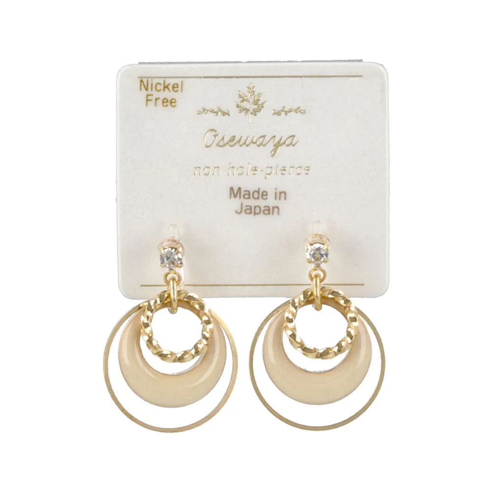 Multi Circle Invisible Clip On Earrings