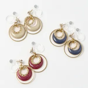 Multi Circle Invisible Clip On Earrings