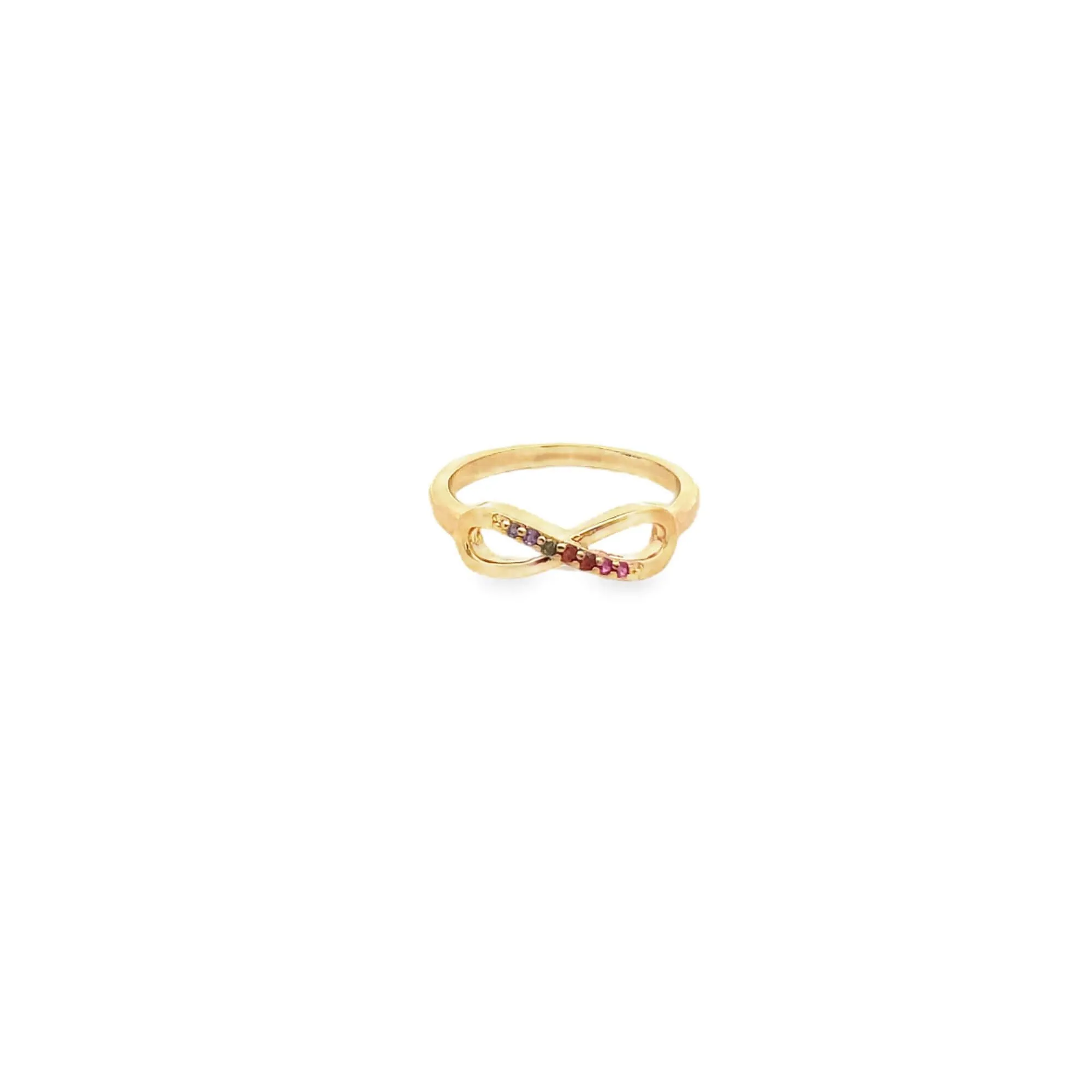 Multicolor CZ Minimalist Infinity Ring