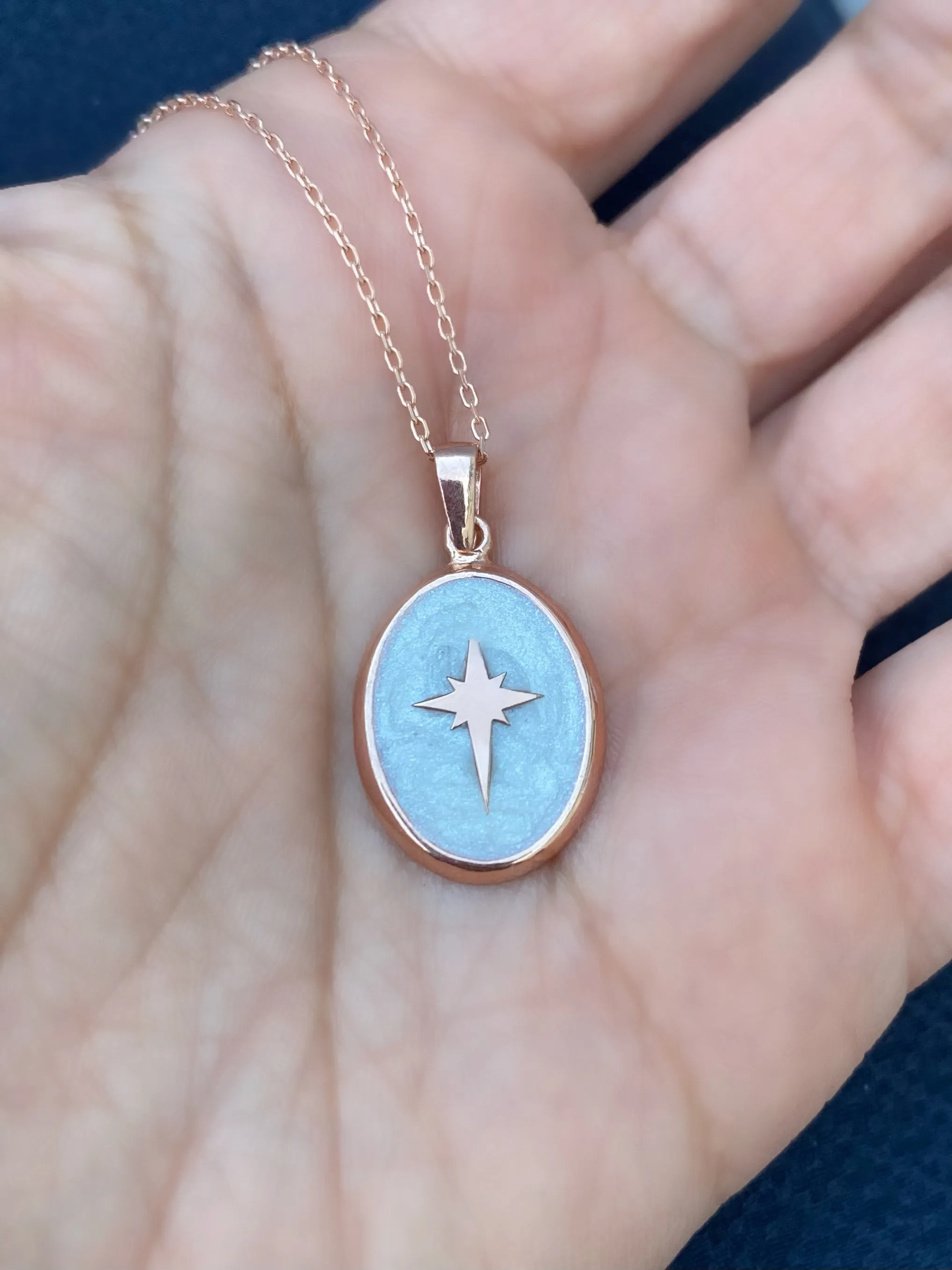 Necklaces with Morning Star on Enamel