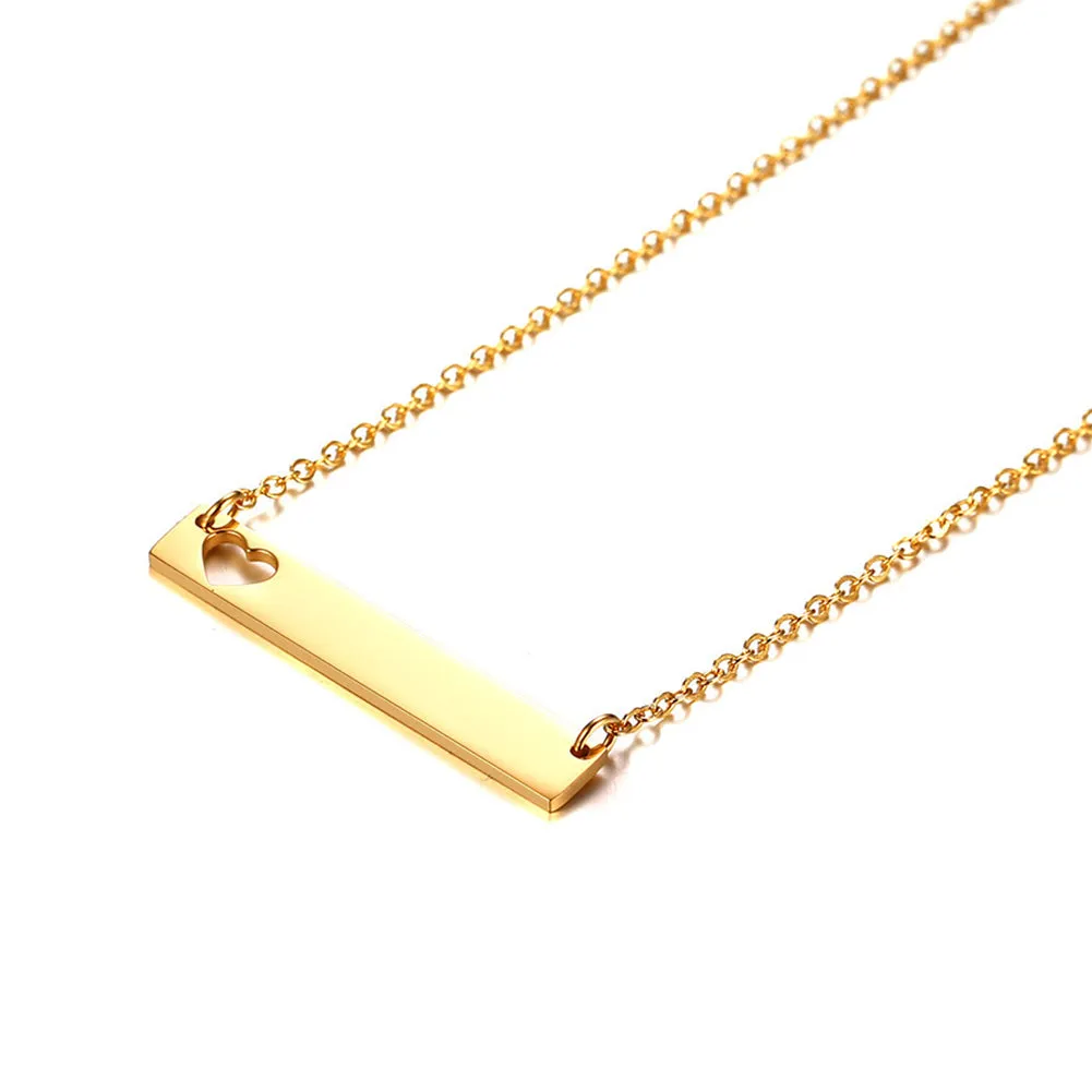 NEHZUS Engravable Bar Necklace for Women Customize Name Necklaces Birthday Gift