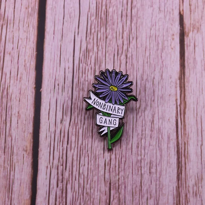 Nonbinary Gang Enamel Pin Accessory