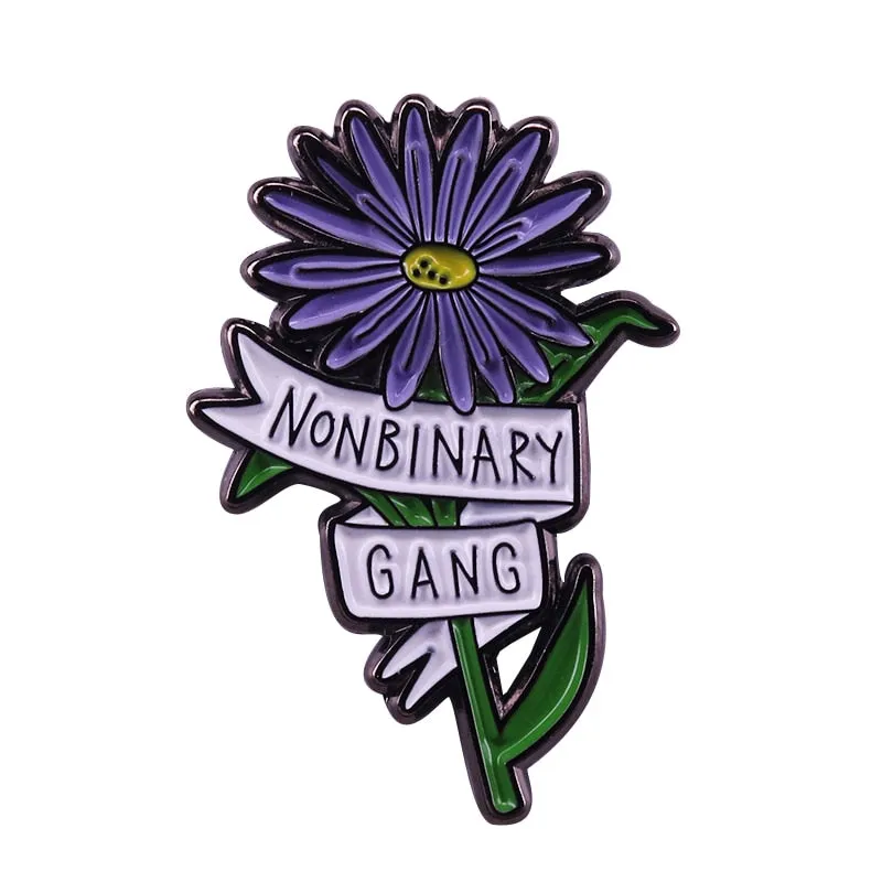 Nonbinary Gang Enamel Pin Accessory