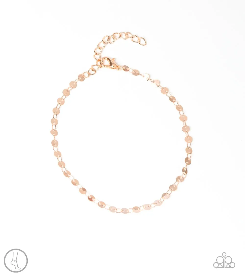 Paparazzi Anklet ~ Beach Shimmer - Rose Gold