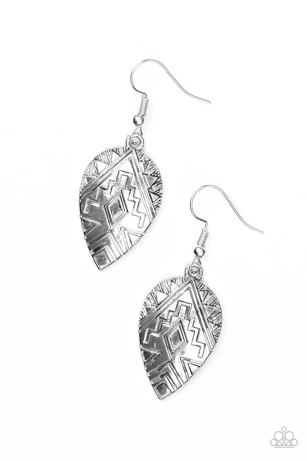 Paparazzi Earring ~ Adobe Adornment - Silver